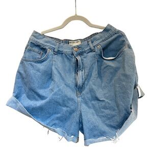 We The Free Blue Distressed Jean Shorts
